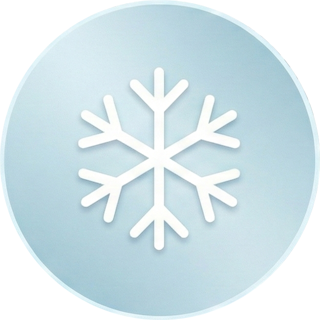 Snowflake icon blue circle