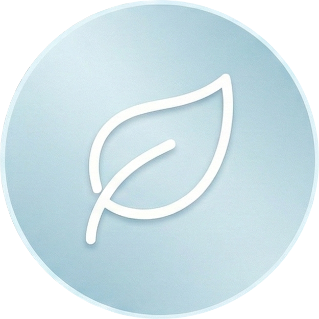 Leaf icon blue circle